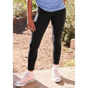Matilda Jane Girl's Size Medium Solid Black Fitted Soft Cotton Leggings Basic